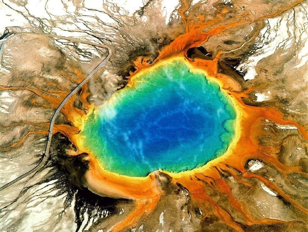 Grand Prismatic Spring from above