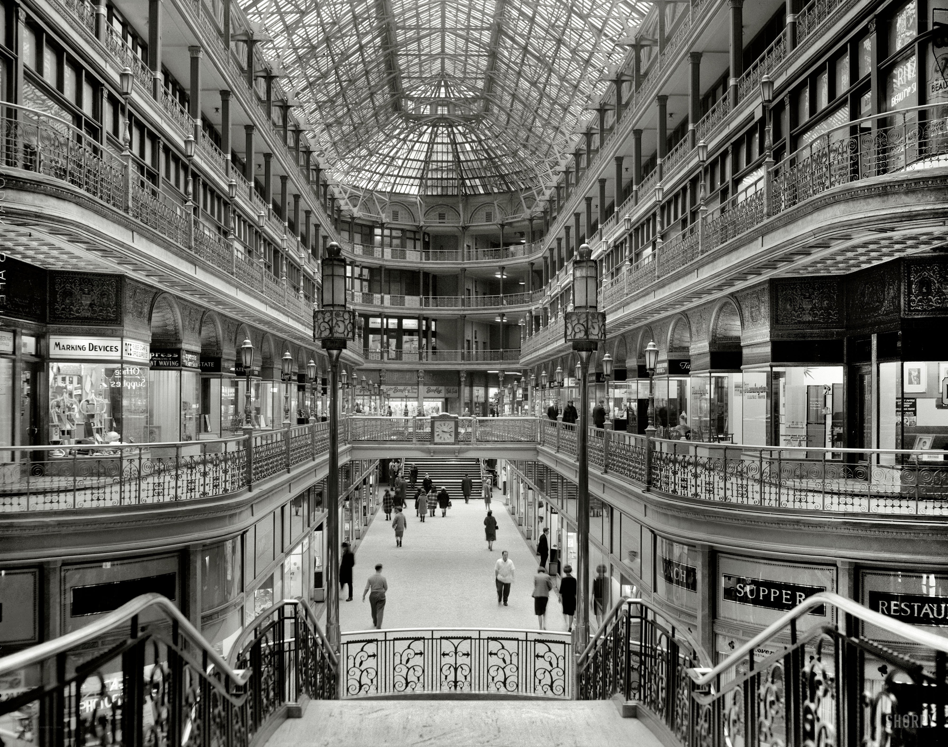 Grand shopping arcade interior