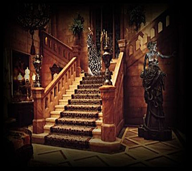 grand staircase in a castle