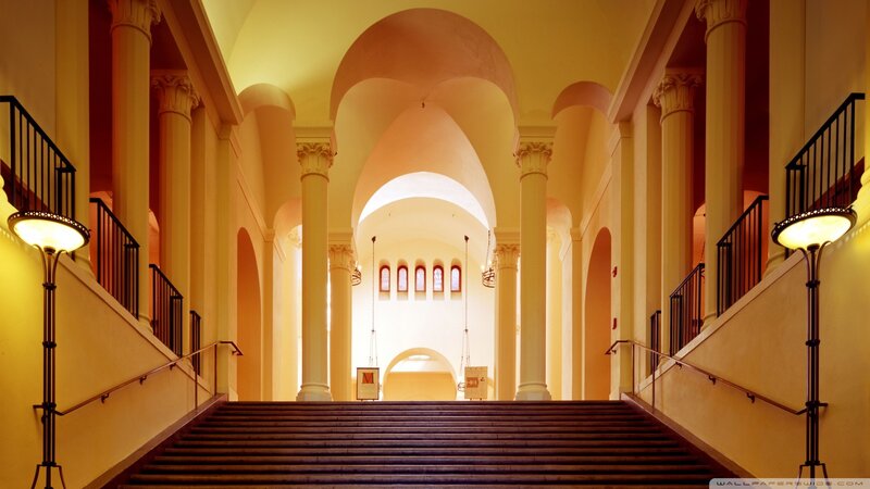 Grand staircase in a historic building