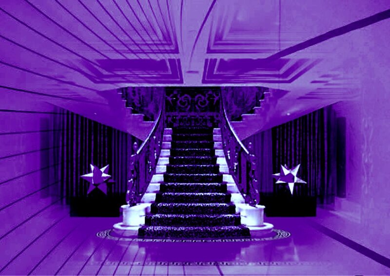 Grand Staircase Interior — Purple, Dramatic