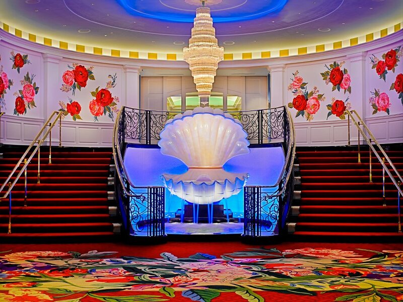 Grand Staircase with Shell Sculpture