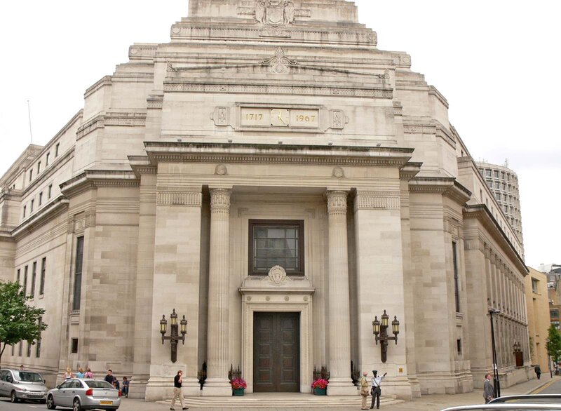 Grand stone building facade