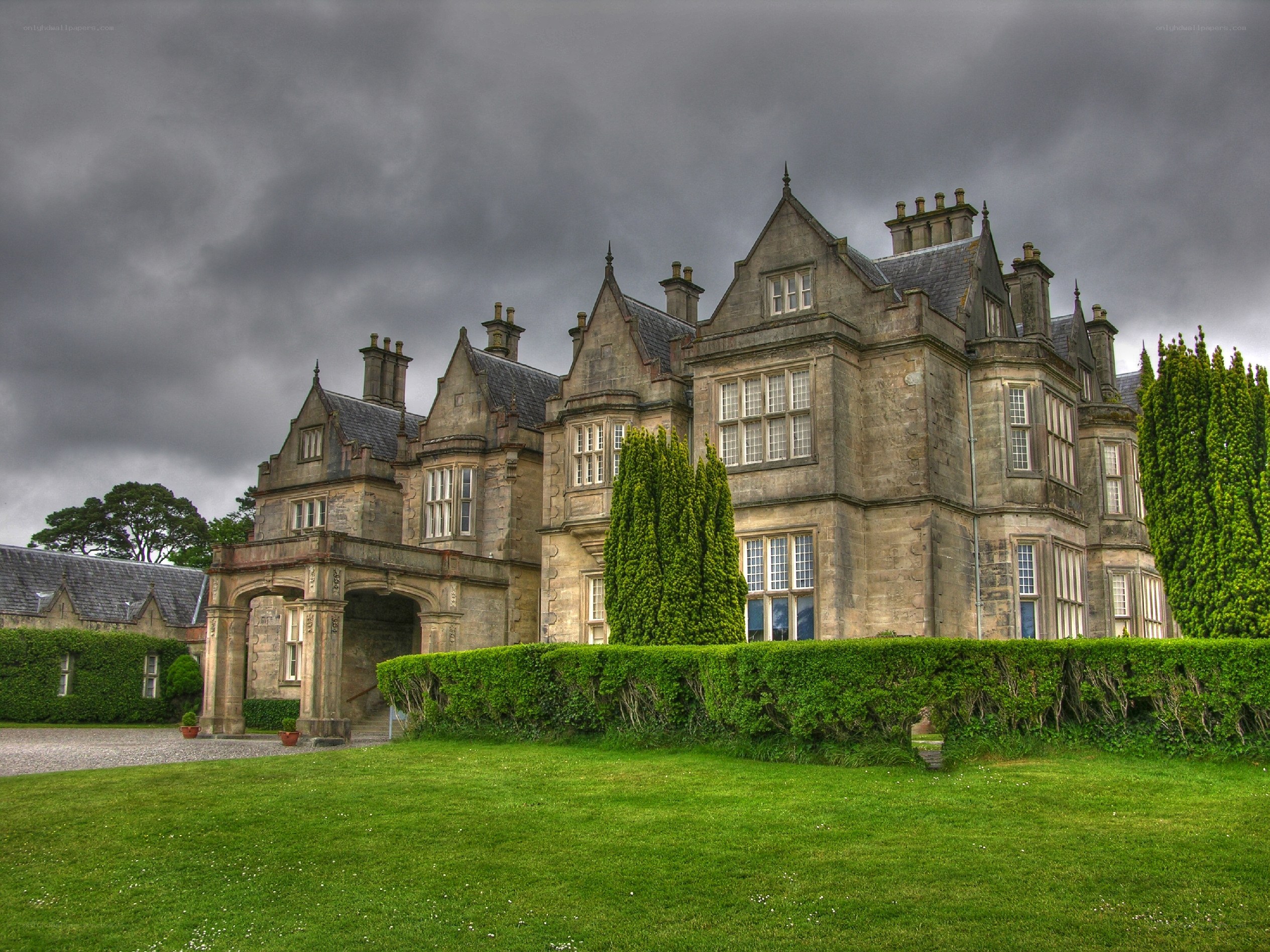 Grand stone manor house