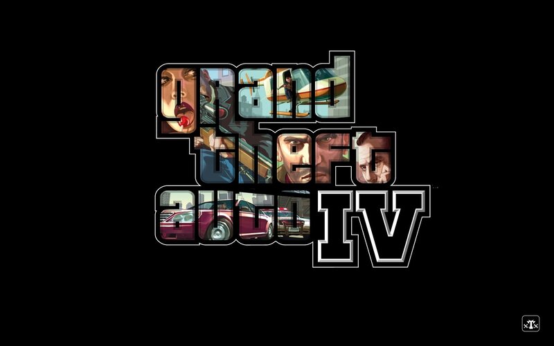 Grand Theft Auto IV Logo — Black, Dramatic