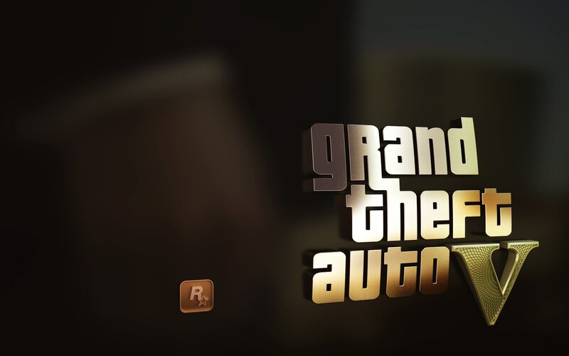 Grand Theft Auto V Logo — Black, Dramatic, Digital Art