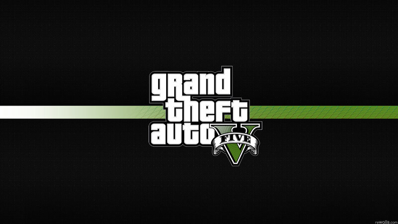 Grand Theft Auto V Logo — Black, Minimalist