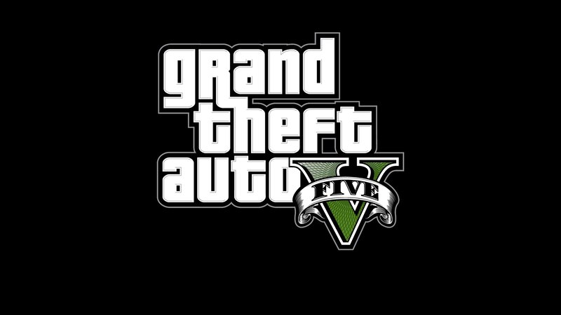 Grand Theft Auto V Logo — Black, Minimalist, Vector Art