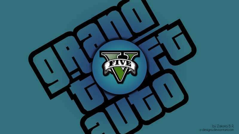 Grand Theft Auto V Logo — Blue, Bold