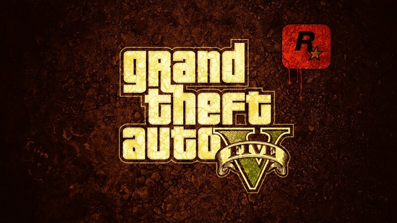 Grand Theft Auto V Logo — Brown, Dark, Digital Art