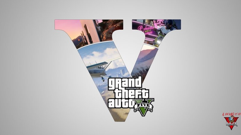 Grand Theft Auto V Logo — Gray, Dramatic, Sunset