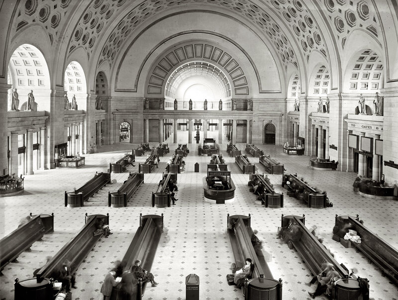 Grand train station hall