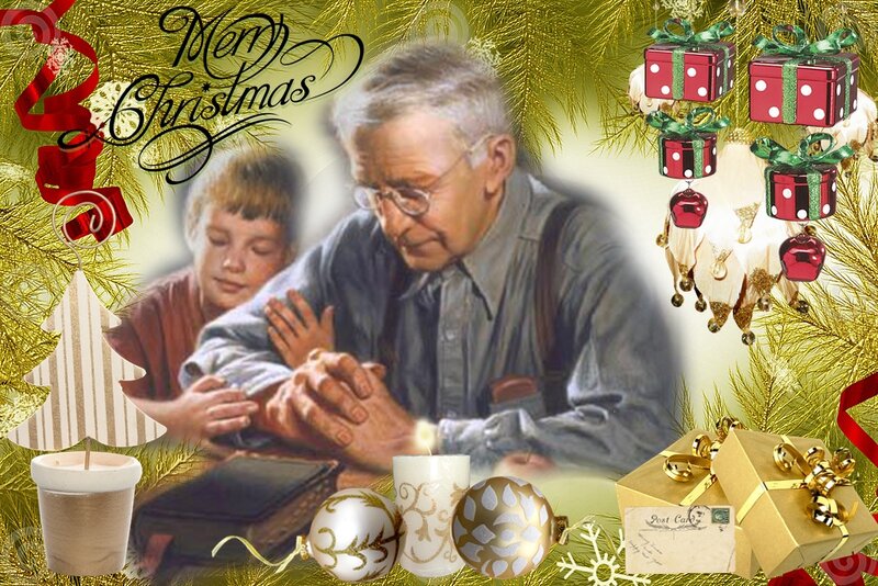 Grandfather and Child Praying
