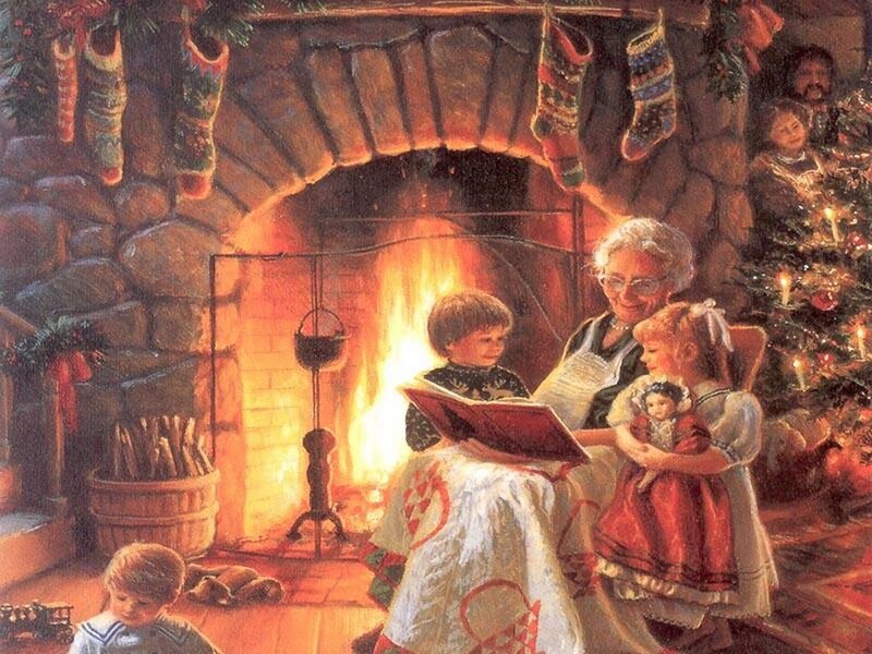 Grandmother Reading to Children