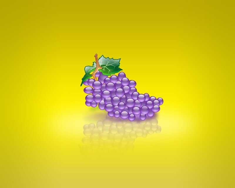 grape cluster on yellow