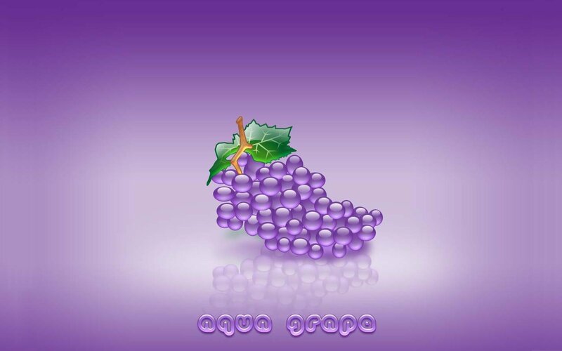 Grape Cluster with Leaf — Purple