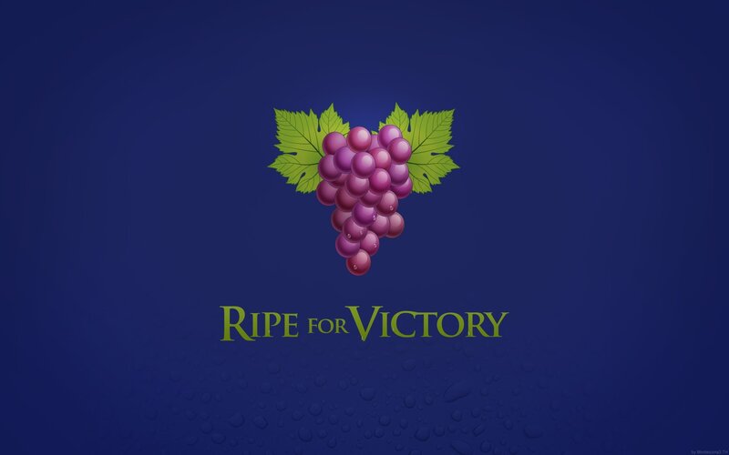 Grape Cluster with Leaves — Blue