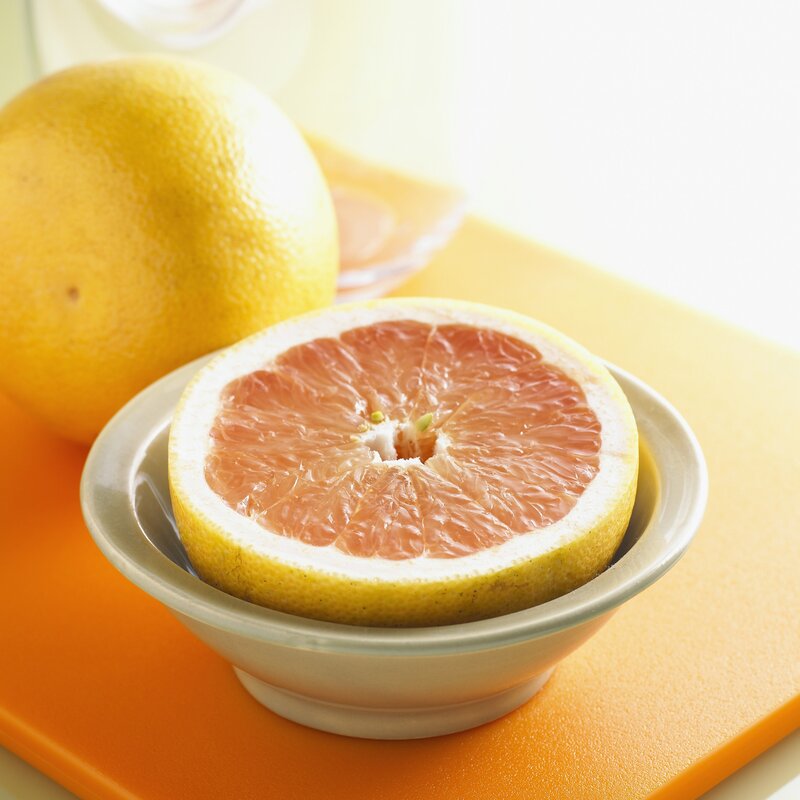 grapefruit on cutting board