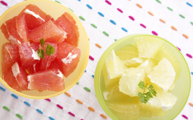 Grapefruit Segments in Bowls