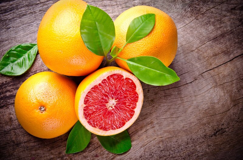 Grapefruits on Wood