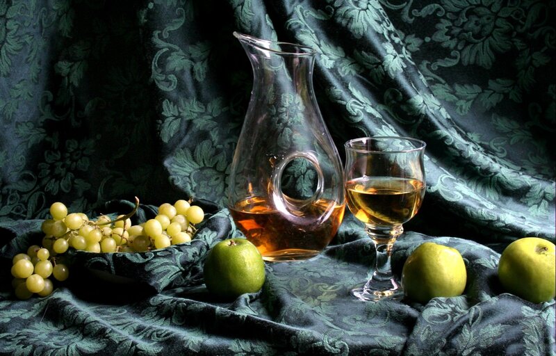 Grapes and Apples with Wine