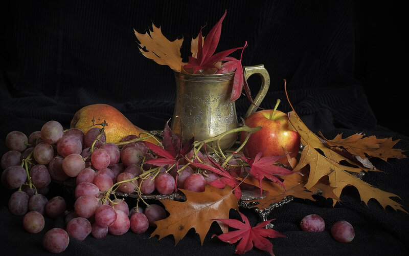 Grapes and Fruit Arrangement