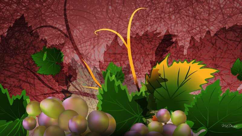 Grapes and Leaves — Green