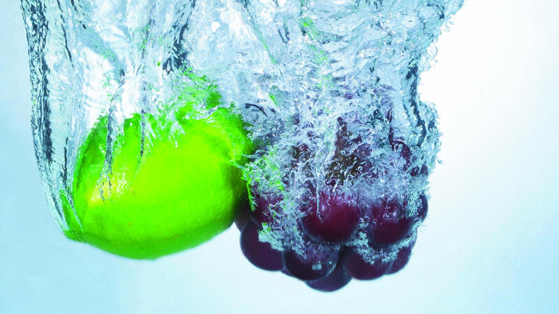 Grapes and Lime in Water