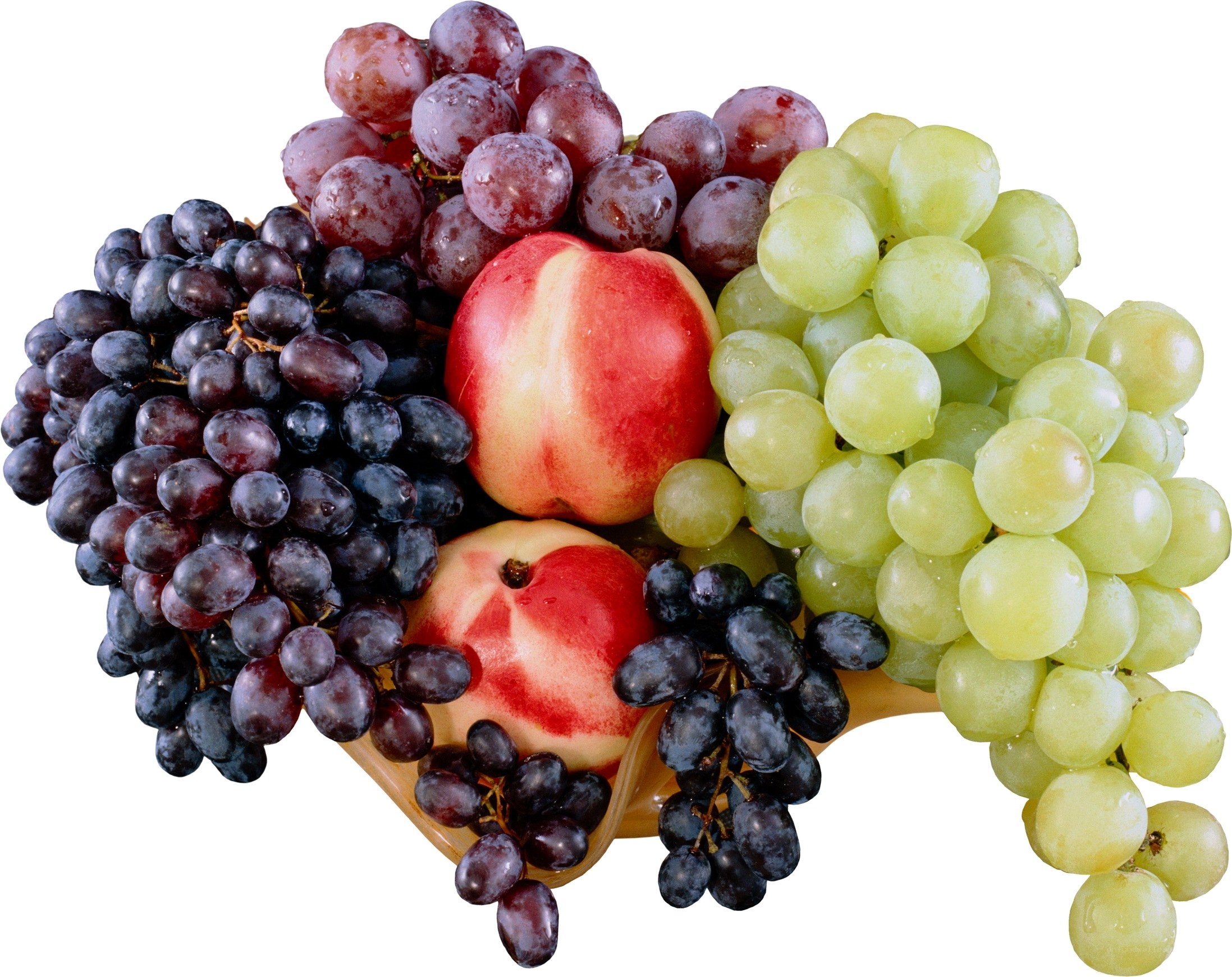 grapes and peaches fruit arrangement