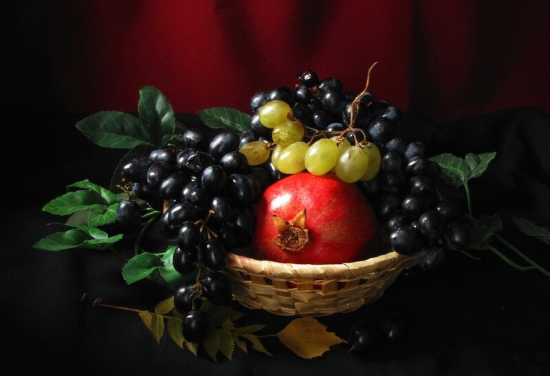 Grapes and Pomegranate — Red