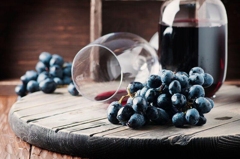 Grapes and Red Wine — Brown