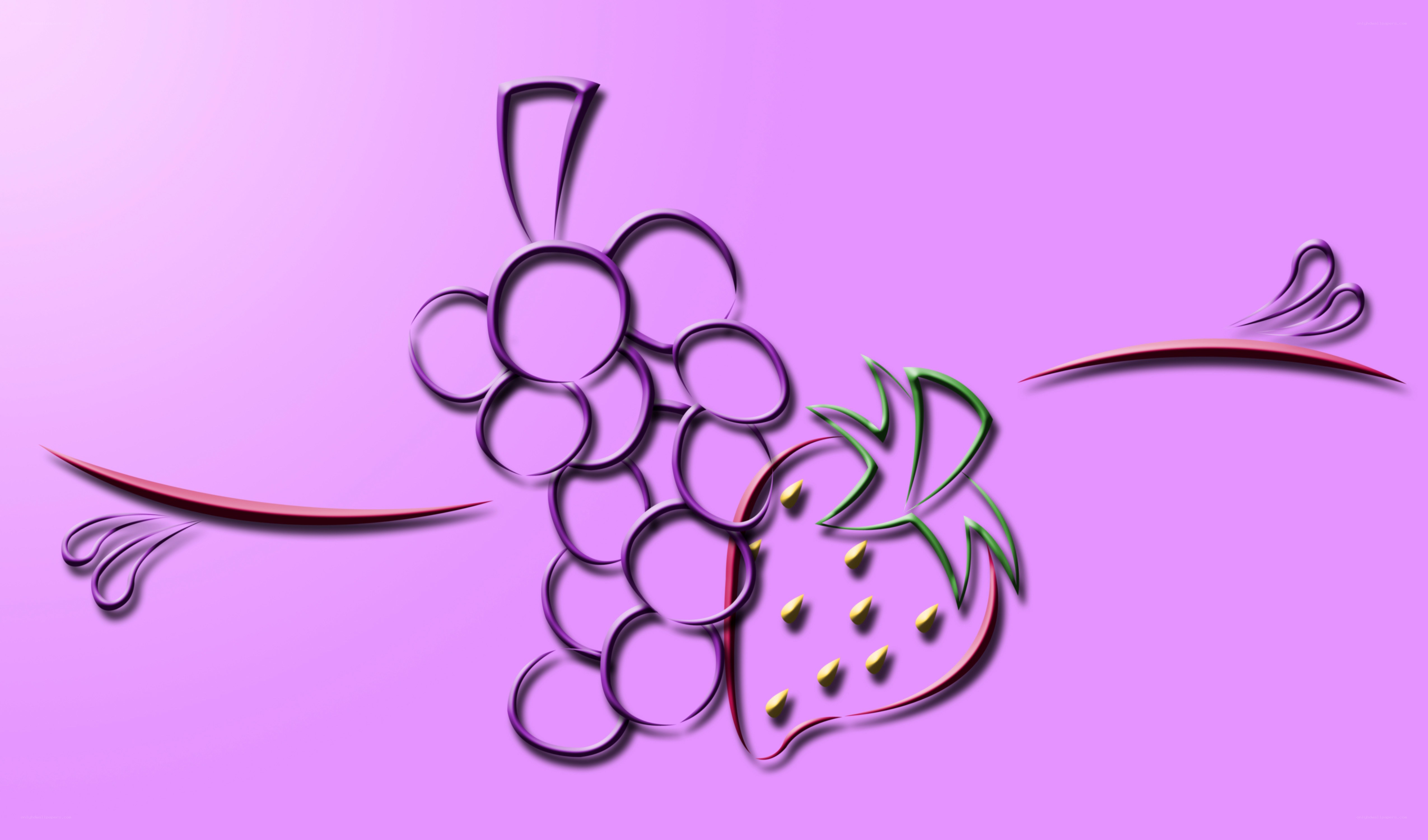 grapes and strawberry illustration
