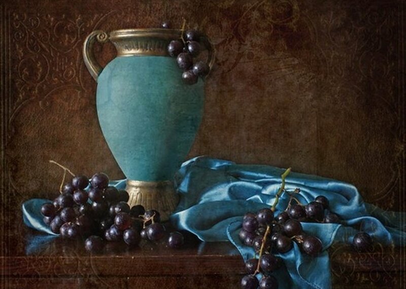 Grapes and Vase