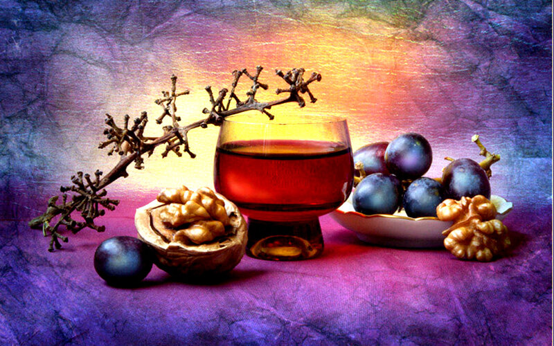 Grapes and Walnuts — Purple