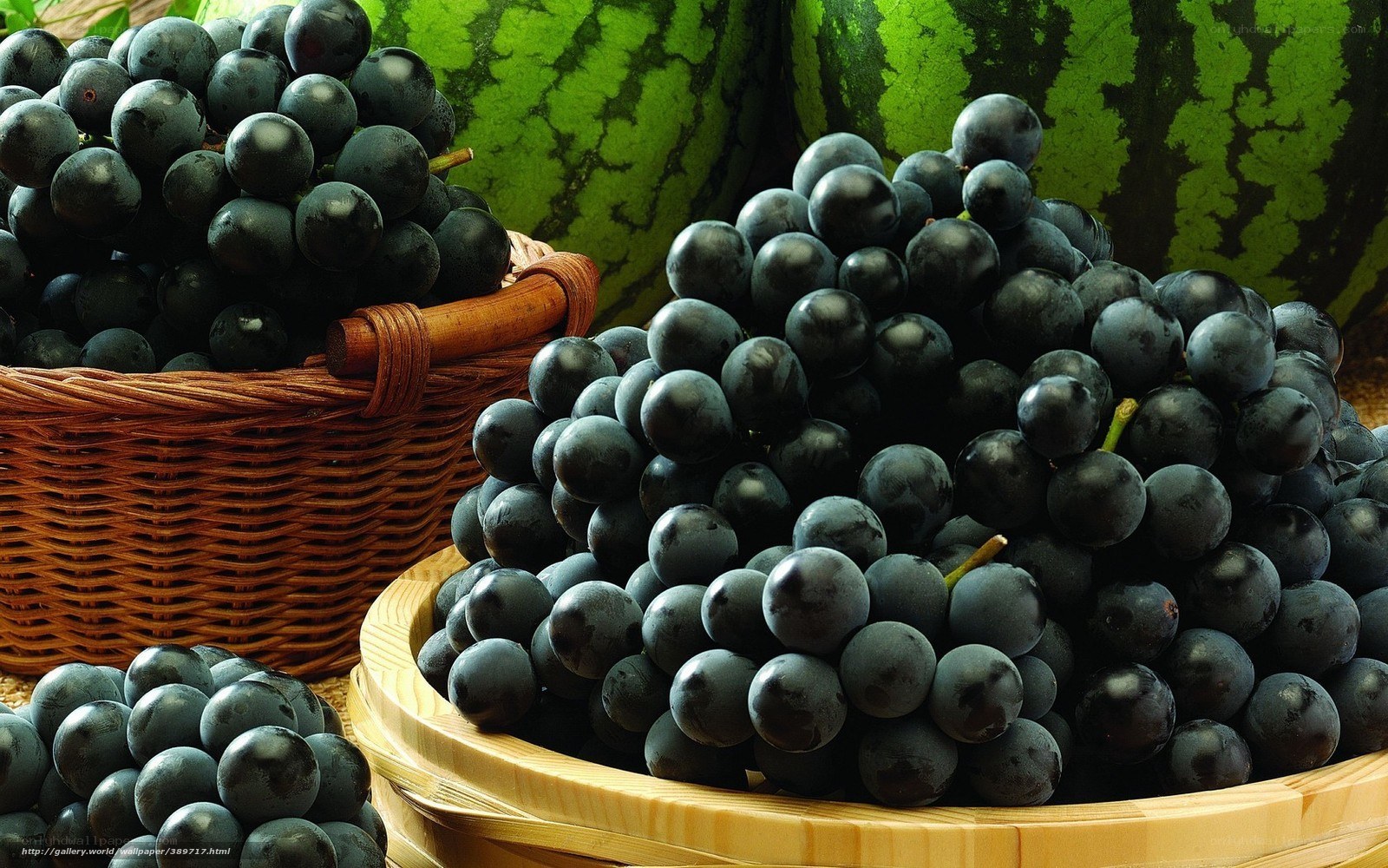 grapes and watermelon display
