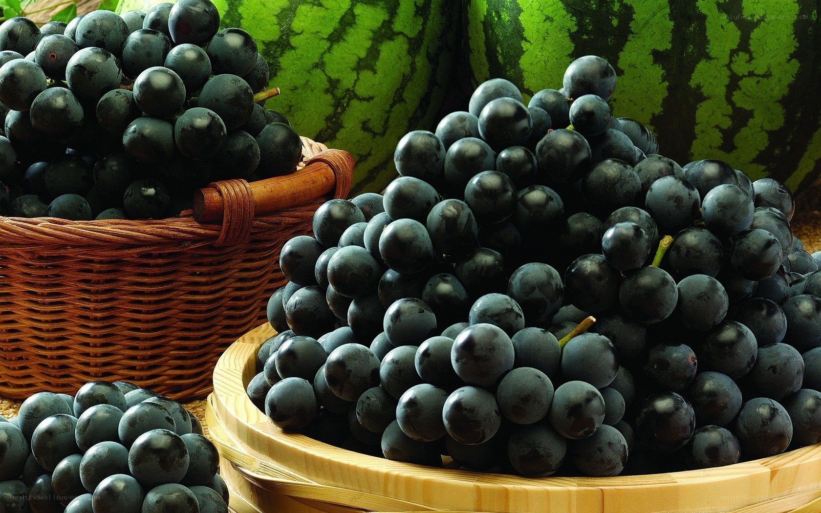 grapes and watermelon display