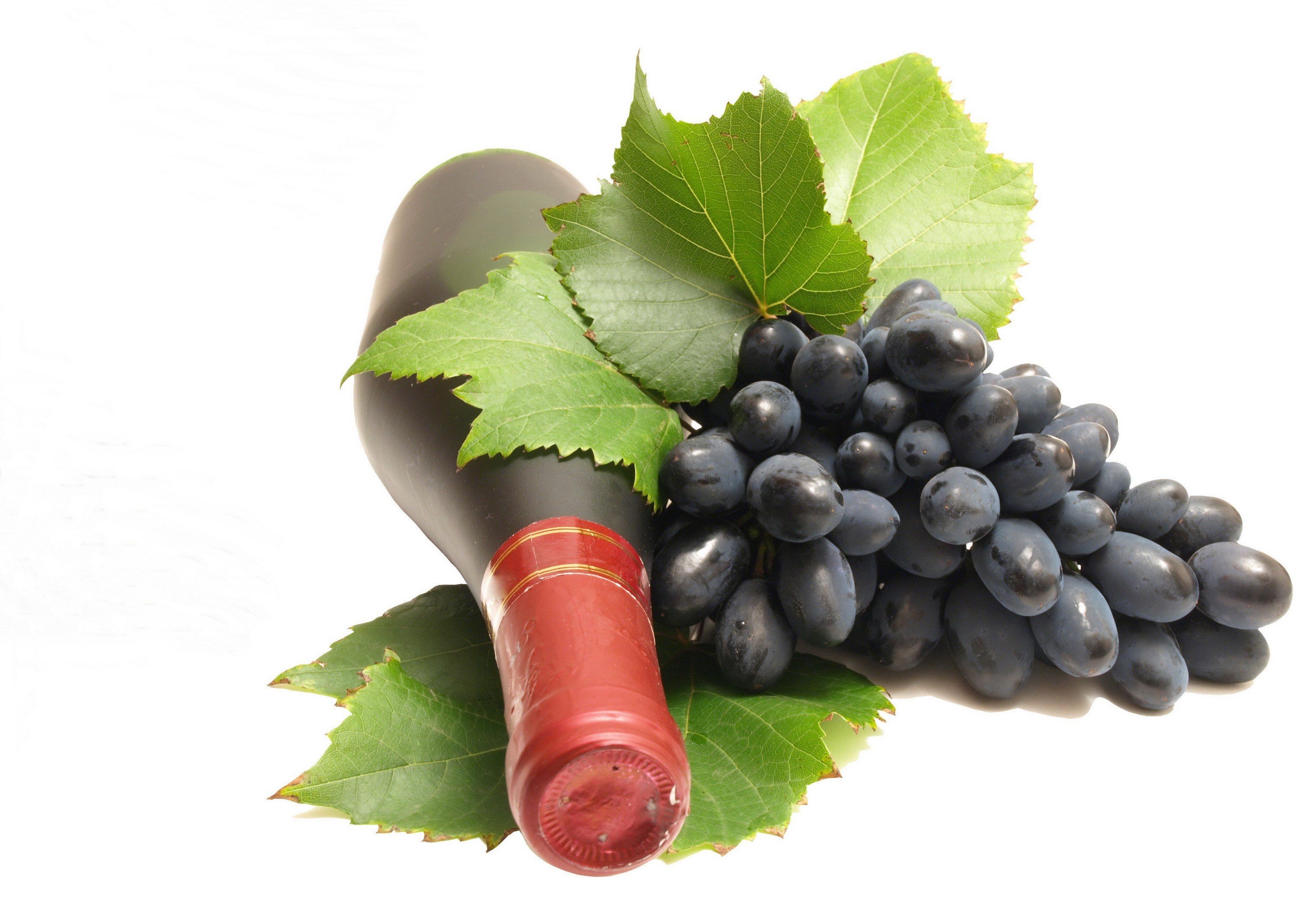 grapes and wine bottle