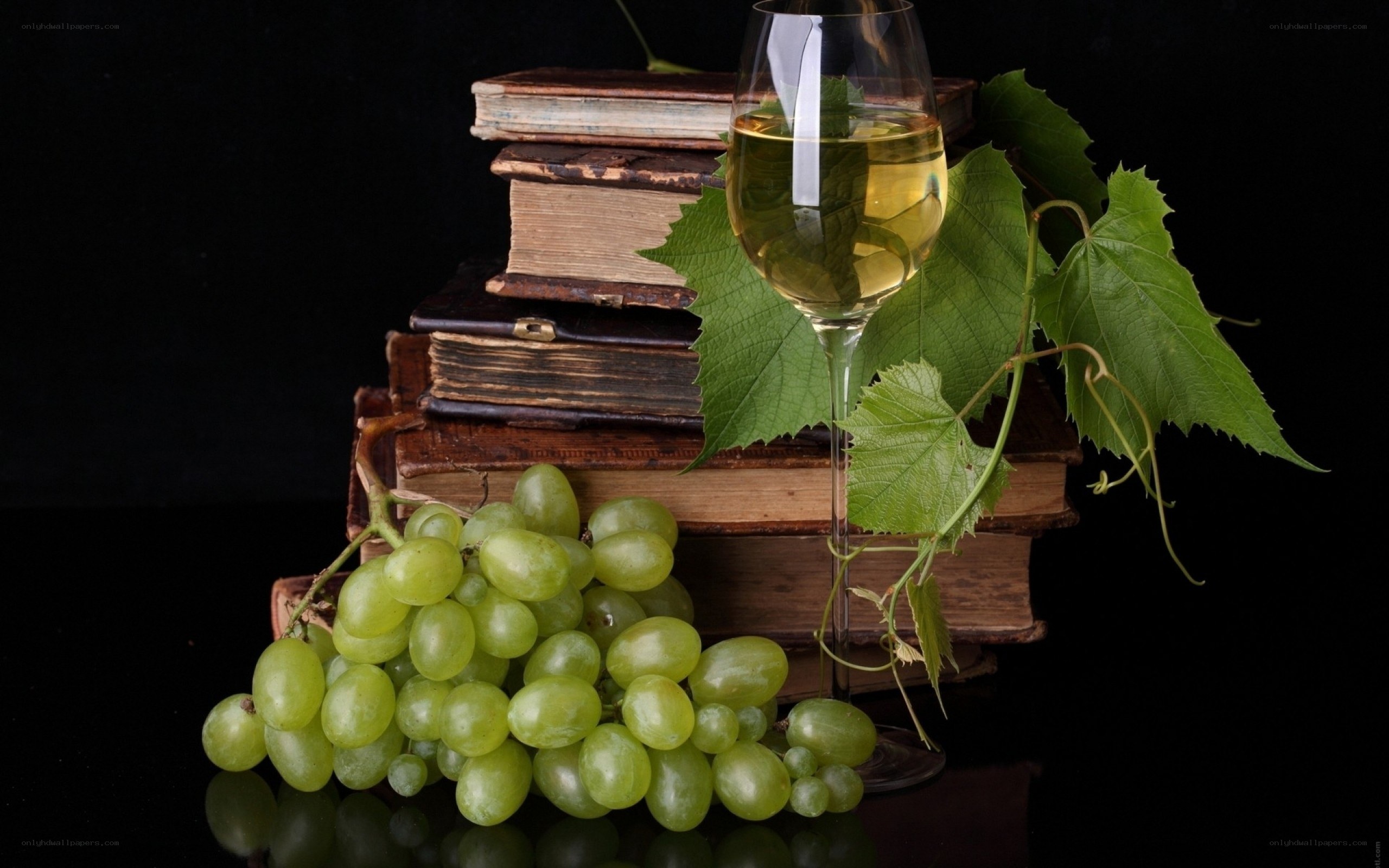 grapes and wine glass