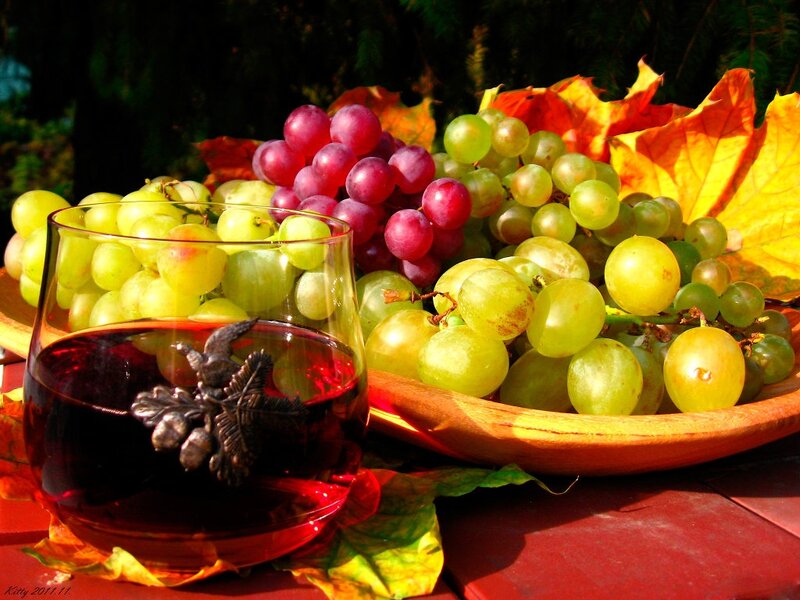 Grapes and Wine Glass — Red, Dramatic