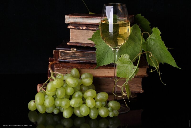 grapes and wine glass