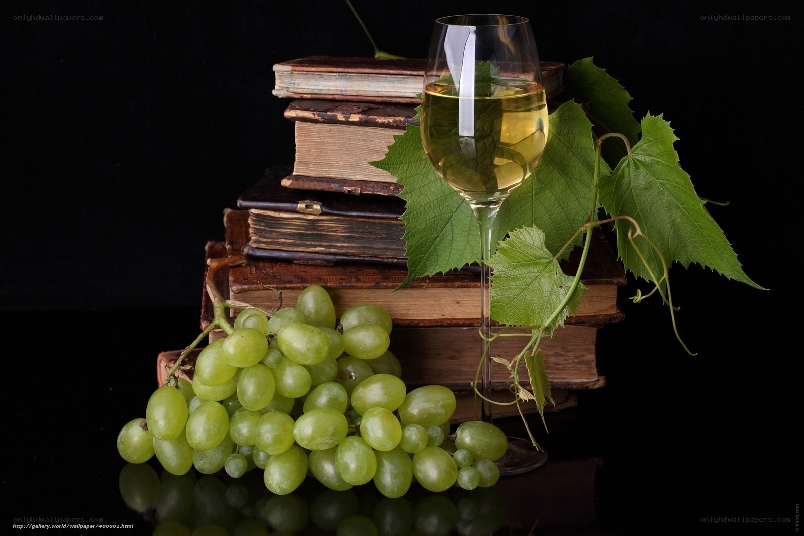 grapes and wine glass