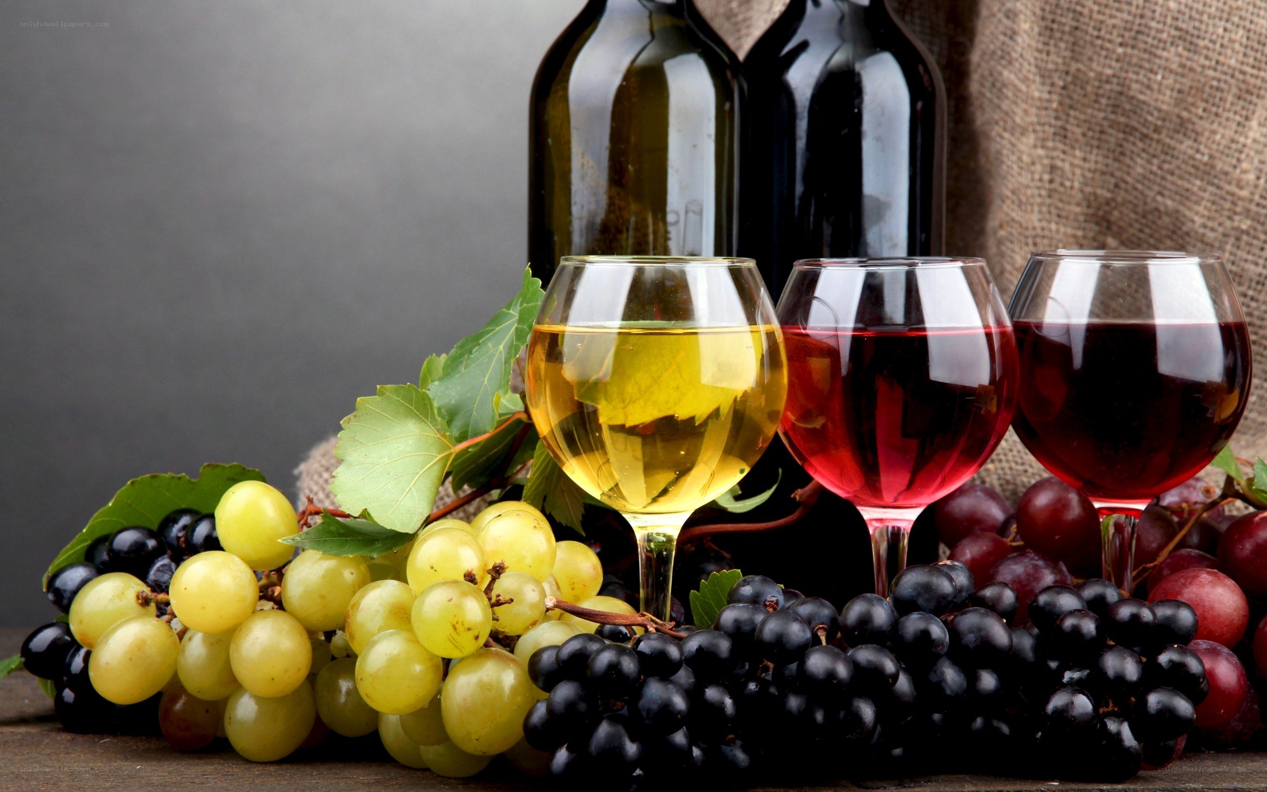 grapes and wine glasses
