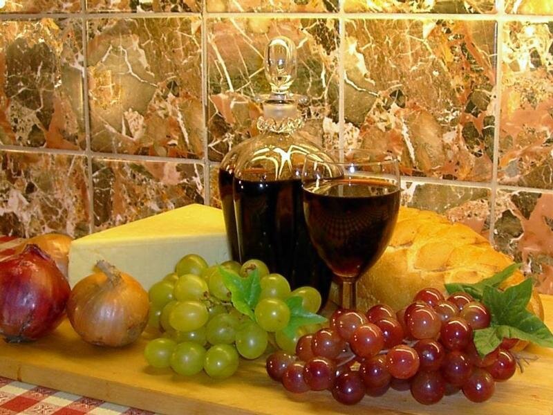 Grapes and Wine on Board