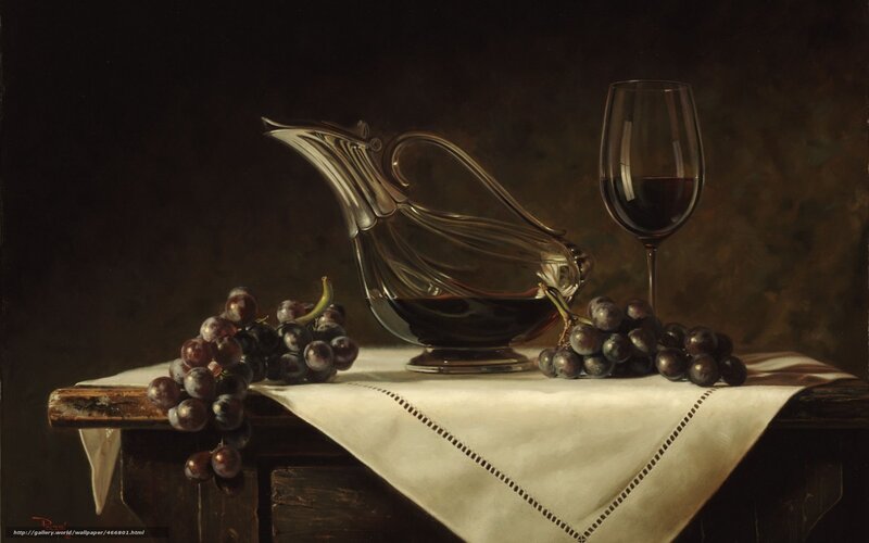 Grapes and Wine Pitcher — White