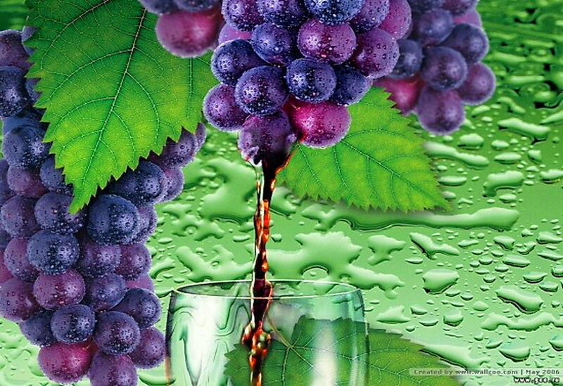 Grapes and Wine Pouring