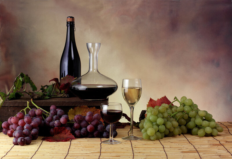 Grapes and Wine Setup