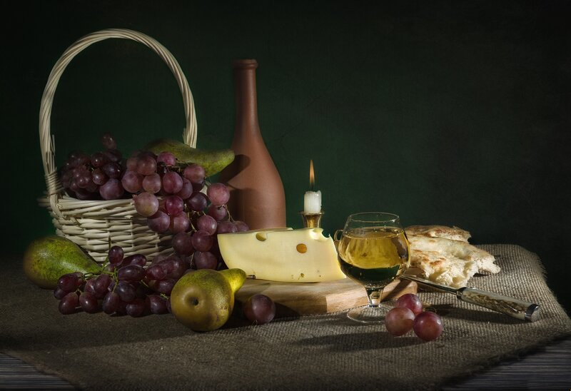 Grapes Cheese Wine