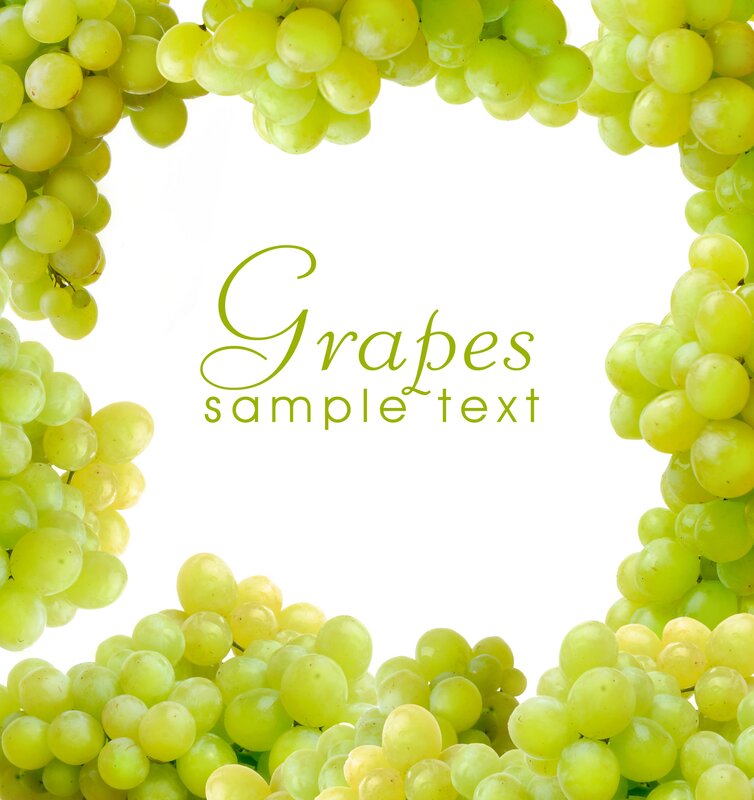 grapes frame with text