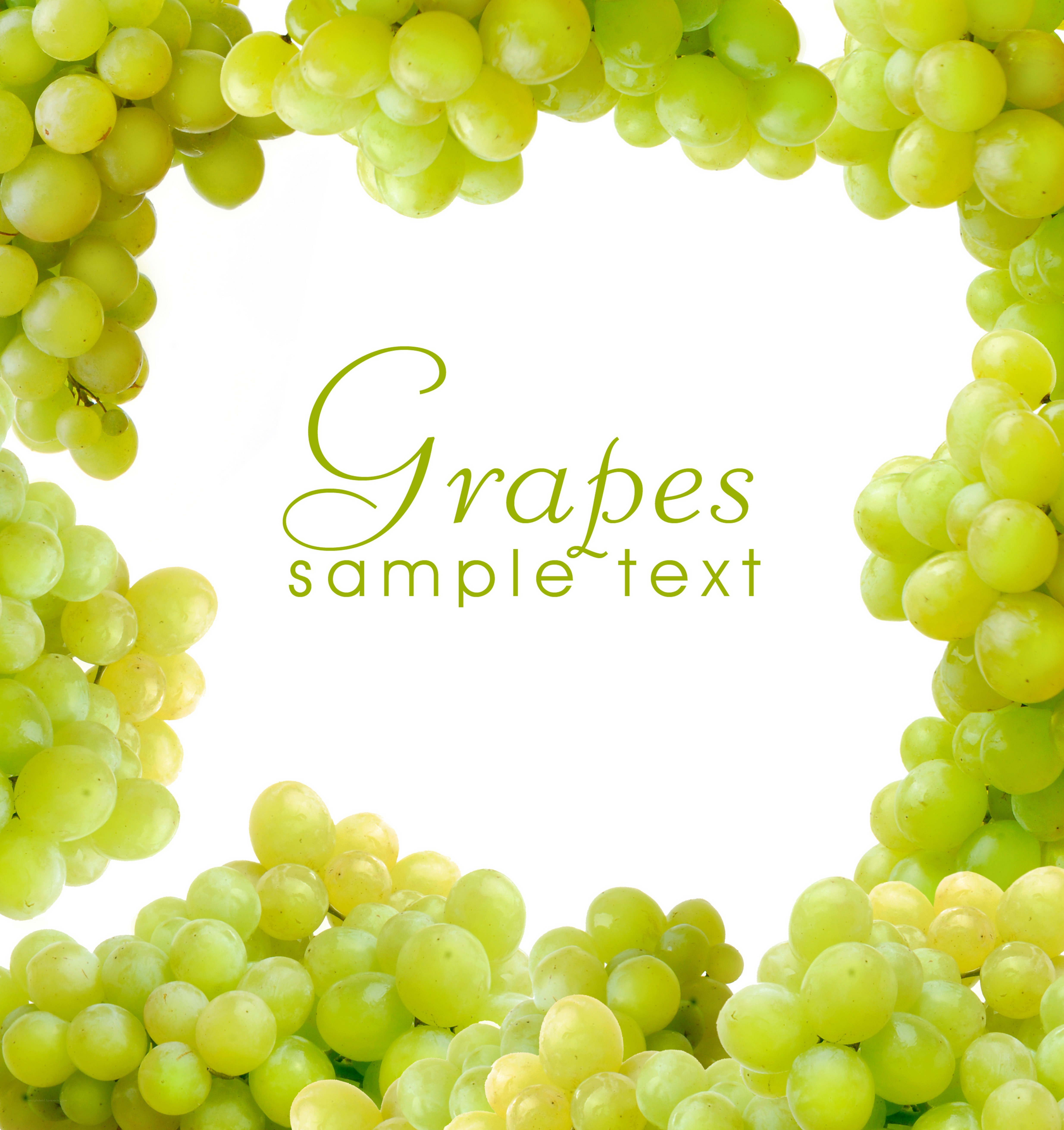 grapes frame with text