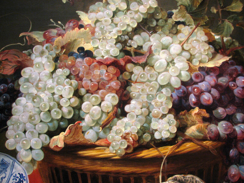 Grapes in a Basket — Green, Dramatic